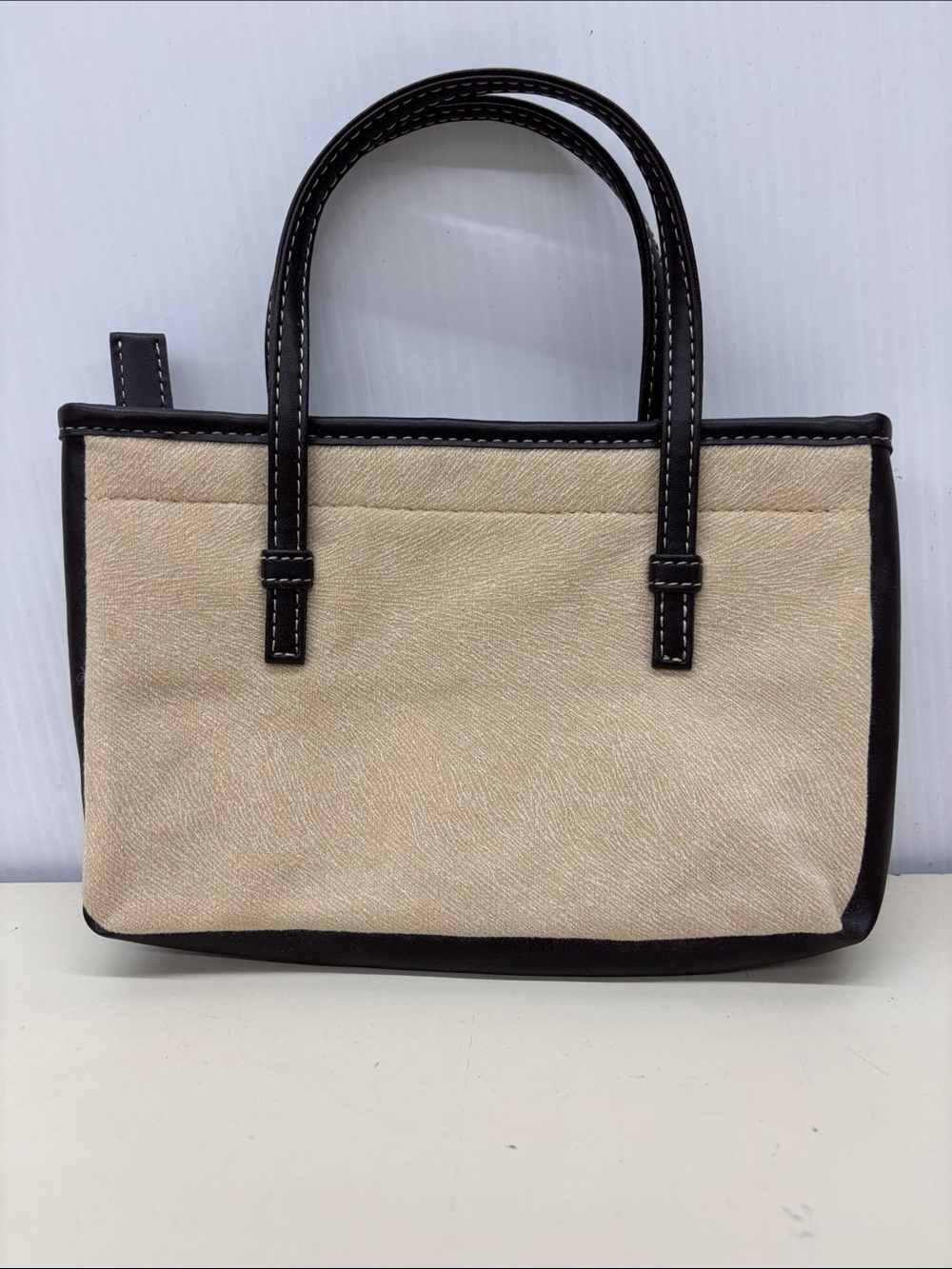 Lancôme Cream Canvas Tote with Black Trim - Womens Handbag